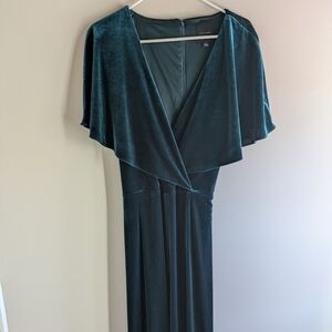 Alex Marie Teal Velvet Maxi Jumpsuit